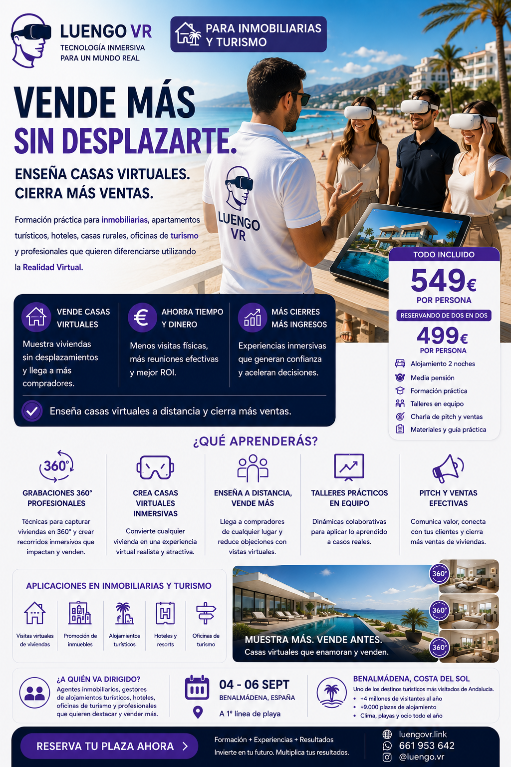 Curso intensivo de realidad virtual para inmobiliarias y turismo