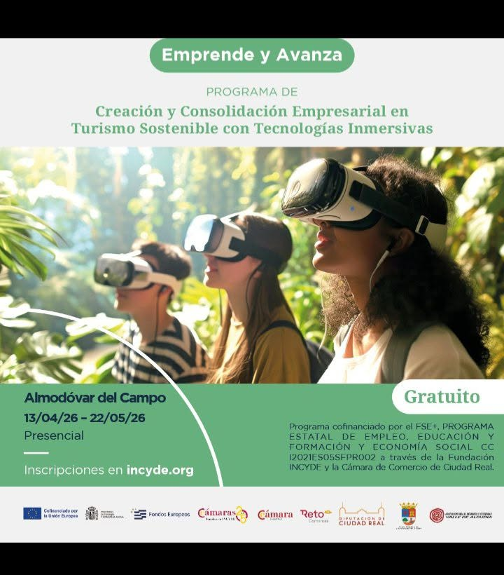 Cartel del curso de turismo sostenible con tecnologias inmersivas
