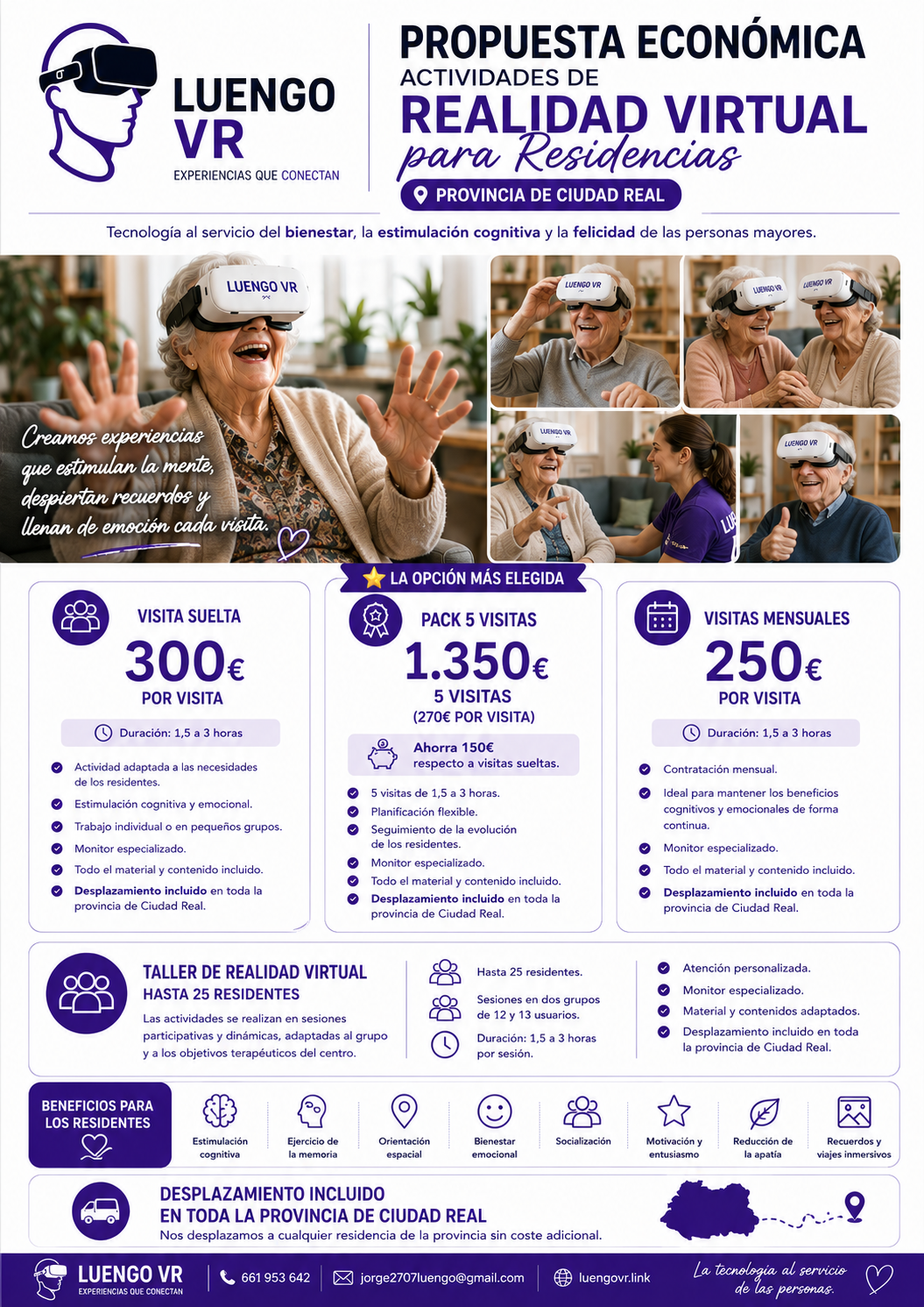 Presupuesto de realidad virtual para residencias en la provincia de Ciudad Real