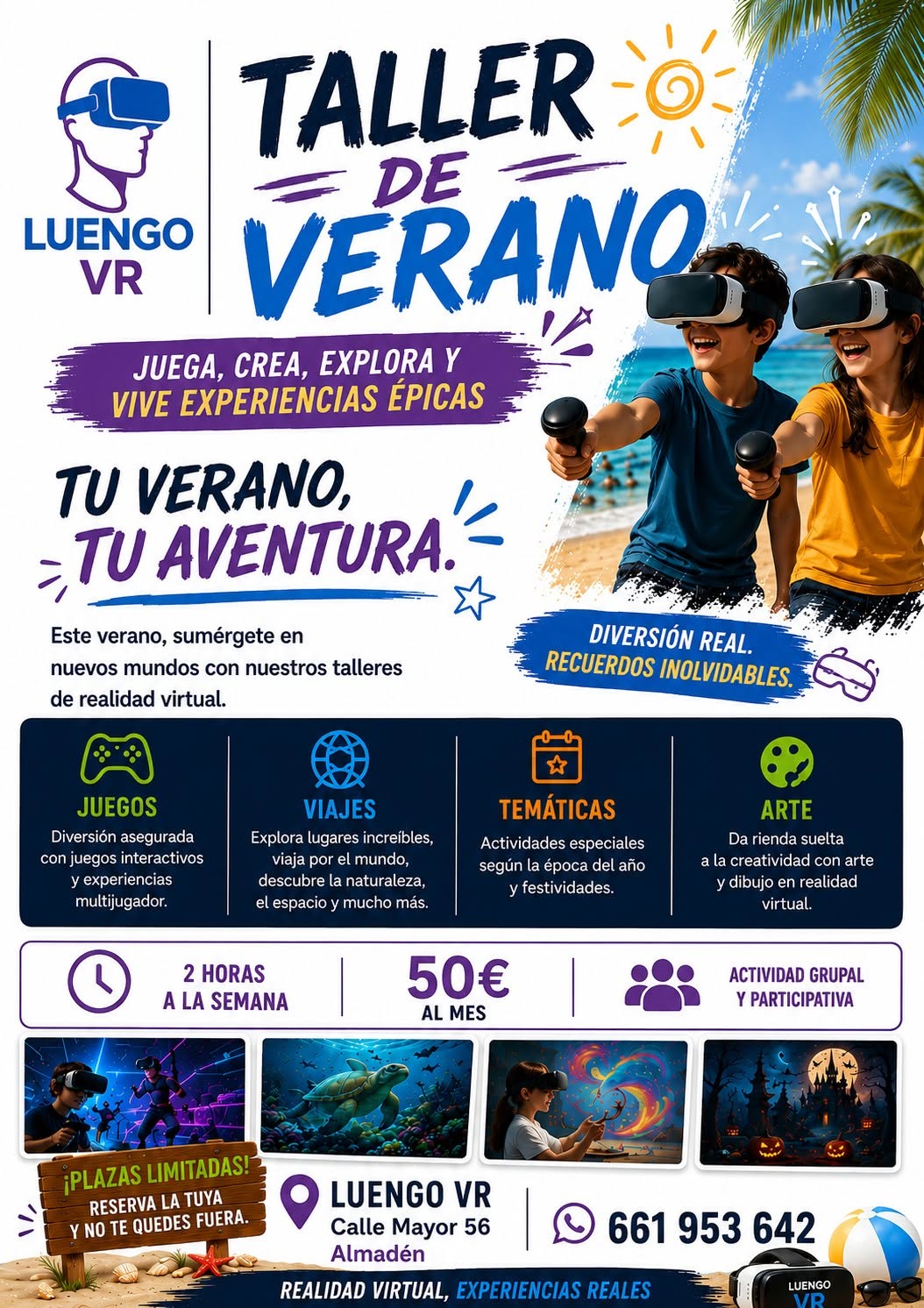 Cartel de taller de verano Luengo VR