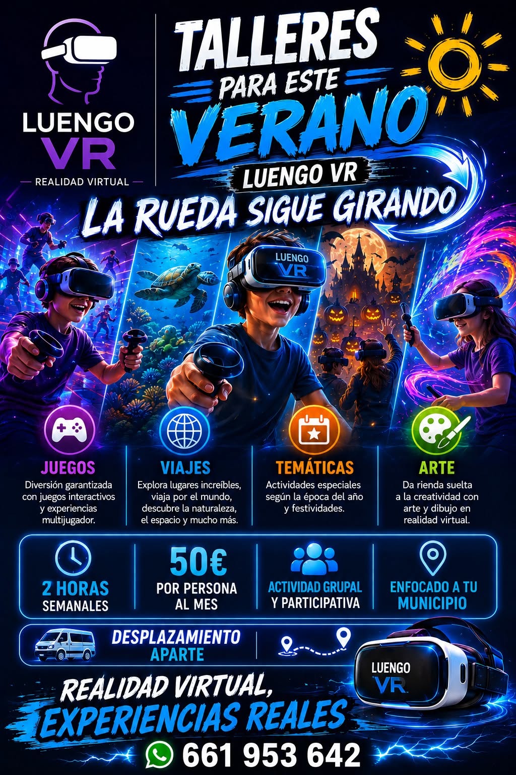 Cartel de talleres de verano Luengo VR